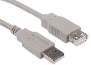 kabel USB 2.0 type A male/female 0.8m biały